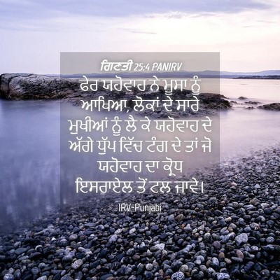 Picture 04 - ਗਿਣਤੀ 25:4 PANIRV - ਫੇਰ ਯਹੋਵਾਹ ਨੇ ਮੂਸਾ - Bible Verse Picture