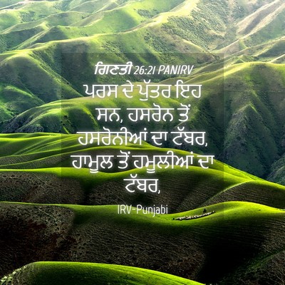 Picture 04 - ਗਿਣਤੀ 26:21 PANIRV - ਪਰਸ ਦੇ ਪੁੱਤਰ ਇਹ ਸਨ, - Bible Verse Picture