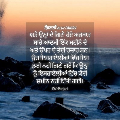 Picture 04 - ਗਿਣਤੀ 26:62 PANIRV - ਅਤੇ ਉਨ੍ਹਾਂ ਦੇ ਗਿਣੇ - Bible Verse Picture