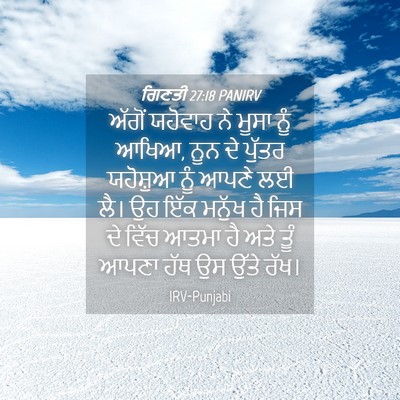 Picture 04 - ਗਿਣਤੀ 27:18 PANIRV - ਅੱਗੋਂ ਯਹੋਵਾਹ ਨੇ - Bible Verse Picture