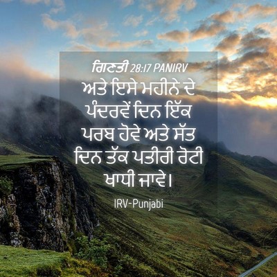 Picture 04 - ਗਿਣਤੀ 28:17 PANIRV - ਅਤੇ ਇਸੇ ਮਹੀਨੇ ਦੇ - Bible Verse Picture