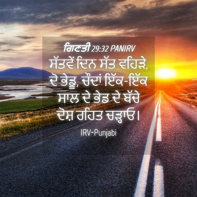 Picture 04 - ਗਿਣਤੀ 29:32 PANIRV - ਸੱਤਵੇਂ ਦਿਨ ਸੱਤ - Bible Verse Picture