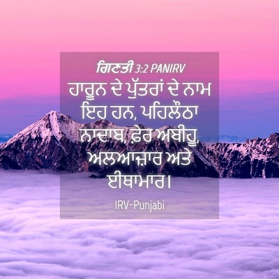 Picture 04 - ਗਿਣਤੀ 3:2 PANIRV - ਹਾਰੂਨ ਦੇ ਪੁੱਤਰਾਂ - Bible Verse Picture
