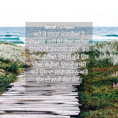 Picture 04 - ਗਿਣਤੀ 3:36 PANIRV - ਅਤੇ ਜੋ ਵਸਤਾਂ - Bible Verse Picture