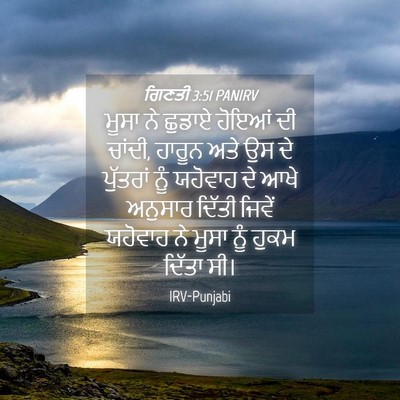 Picture 04 - ਗਿਣਤੀ 3:51 PANIRV - ਮੂਸਾ ਨੇ ਛੁਡਾਏ - Bible Verse Picture