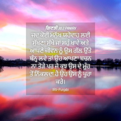 Picture 04 - ਗਿਣਤੀ 30:2 PANIRV - ਜਦ ਕੋਈ ਮਨੁੱਖ - Bible Verse Picture
