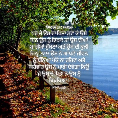 Picture 04 - ਗਿਣਤੀ 30:5 PANIRV - ਪਰ ਜੇ ਉਸ ਦਾ ਪਿਤਾ - Bible Verse Picture