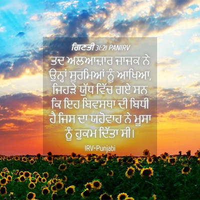 Picture 04 - ਗਿਣਤੀ 31:21 PANIRV - ਤਦ ਅਲਆਜ਼ਾਰ ਜਾਜਕ ਨੇ - Bible Verse Picture