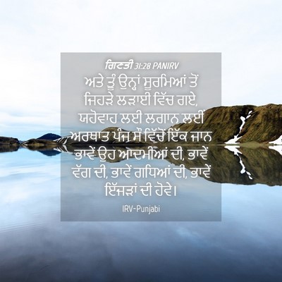 Picture 04 - ਗਿਣਤੀ 31:28 PANIRV - ਅਤੇ ਤੂੰ ਉਨ੍ਹਾਂ - Bible Verse Picture