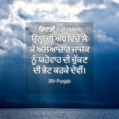 Picture 04 - ਗਿਣਤੀ 31:29 PANIRV - ਉਨ੍ਹਾਂ ਦੀ ਅੱਧ - Bible Verse Picture