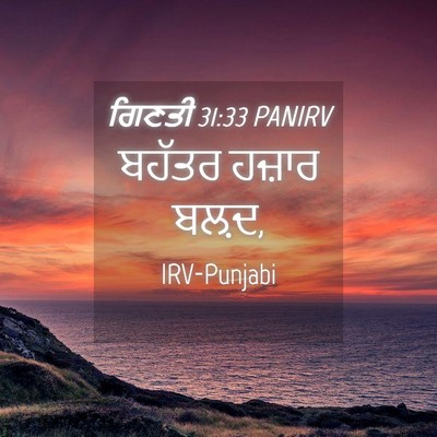 Picture 04 - ਗਿਣਤੀ 31:33 PANIRV - ਬਹੱਤਰ ਹਜ਼ਾਰ - Bible Verse Picture