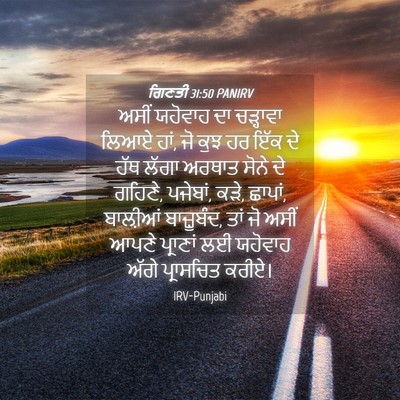 Picture 04 - ਗਿਣਤੀ 31:50 PANIRV - ਅਸੀਂ ਯਹੋਵਾਹ ਦਾ - Bible Verse Picture