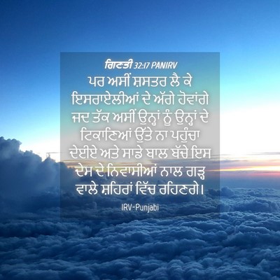 Picture 04 - ਗਿਣਤੀ 32:17 PANIRV - ਪਰ ਅਸੀਂ ਸ਼ਸਤਰ ਲੈ ਕੇ - Bible Verse Picture