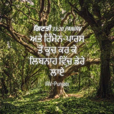 Picture 04 - ਗਿਣਤੀ 33:20 PANIRV - ਅਤੇ ਰਿੰਮੋਨ-ਪਾਰਸ - Bible Verse Picture