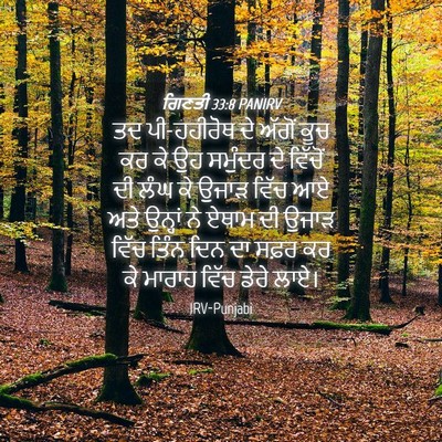 Picture 04 - ਗਿਣਤੀ 33:8 PANIRV - ਤਦ ਪੀ-ਹਹੀਰੋਥ ਦੇ - Bible Verse Picture