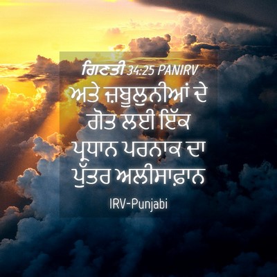 Picture 04 - ਗਿਣਤੀ 34:25 PANIRV - ਅਤੇ ਜ਼ਬੂਲੁਨੀਆਂ ਦੇ - Bible Verse Picture