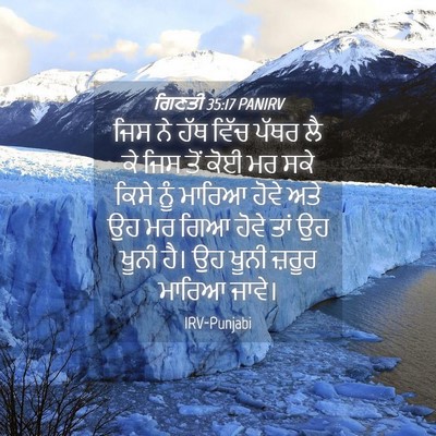 Picture 04 - ਗਿਣਤੀ 35:17 PANIRV - ਜਿਸ ਨੇ ਹੱਥ ਵਿੱਚ - Bible Verse Picture