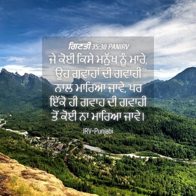 Picture 04 - ਗਿਣਤੀ 35:30 PANIRV - ਜੇ ਕੋਈ ਕਿਸੇ ਮਨੁੱਖ - Bible Verse Picture