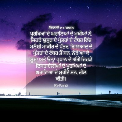 Picture 04 - ਗਿਣਤੀ 36:1 PANIRV - ਪੁਰਖਿਆਂ ਦੇ - Bible Verse Picture