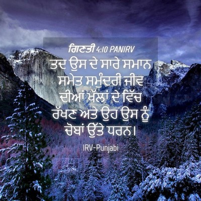 Picture 04 - ਗਿਣਤੀ 4:10 PANIRV - ਤਦ ਉਸ ਦੇ ਸਾਰੇ ਸਮਾਨ - Bible Verse Picture