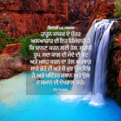 Picture 04 - ਗਿਣਤੀ 4:16 PANIRV - ਹਾਰੂਨ ਜਾਜਕ ਦੇ - Bible Verse Picture