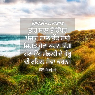 Picture 04 - ਗਿਣਤੀ 4:35 PANIRV - ਤੀਹ ਸਾਲ ਤੋਂ ਉੱਪਰ - Bible Verse Picture