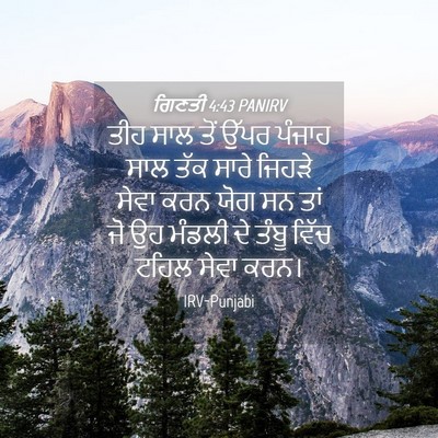 Picture 04 - ਗਿਣਤੀ 4:43 PANIRV - ਤੀਹ ਸਾਲ ਤੋਂ ਉੱਪਰ - Bible Verse Picture