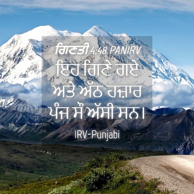 Picture 04 - ਗਿਣਤੀ 4:48 PANIRV - ਇਹ ਗਿਣੇ ਗਏ ਅਤੇ ਅੱਠ - Bible Verse Picture
