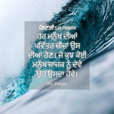 Picture 04 - ਗਿਣਤੀ 5:10 PANIRV - ਹਰ ਮਨੁੱਖ ਦੀਆਂ - Bible Verse Picture