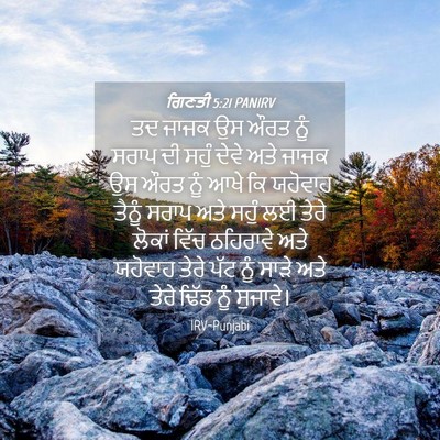 Picture 04 - ਗਿਣਤੀ 5:21 PANIRV - ਤਦ ਜਾਜਕ ਉਸ ਔਰਤ ਨੂੰ - Bible Verse Picture
