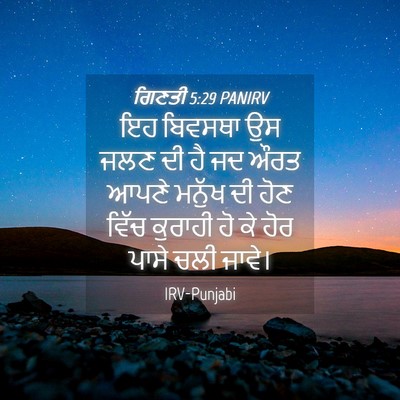Picture 04 - ਗਿਣਤੀ 5:29 PANIRV - ਇਹ ਬਿਵਸਥਾ ਉਸ ਜਲਣ ਦੀ - Bible Verse Picture