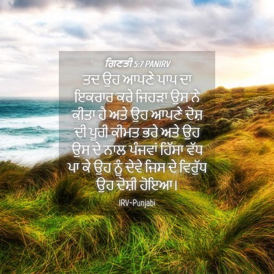 Picture 04 - ਗਿਣਤੀ 5:7 PANIRV - ਤਦ ਉਹ ਆਪਣੇ ਪਾਪ ਦਾ - Bible Verse Picture
