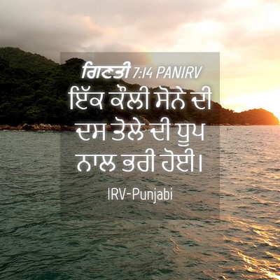 Picture 04 - ਗਿਣਤੀ 7:14 PANIRV - ਇੱਕ ਕੌਲੀ ਸੋਨੇ ਦੀ ਦਸ - Bible Verse Picture