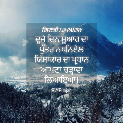 Picture 04 - ਗਿਣਤੀ 7:18 PANIRV - ਦੂਜੇ ਦਿਨ ਸੂਆਰ ਦਾ - Bible Verse Picture