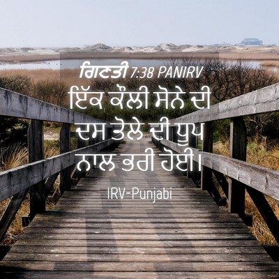 Picture 04 - ਗਿਣਤੀ 7:38 PANIRV - ਇੱਕ ਕੌਲੀ ਸੋਨੇ ਦੀ ਦਸ - Bible Verse Picture