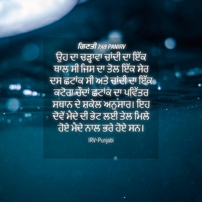 Picture 04 - ਗਿਣਤੀ 7:49 PANIRV - ਉਹ ਦਾ ਚੜ੍ਹਾਵਾ - Bible Verse Picture