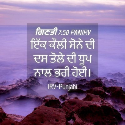 Picture 04 - ਗਿਣਤੀ 7:50 PANIRV - ਇੱਕ ਕੌਲੀ ਸੋਨੇ ਦੀ ਦਸ - Bible Verse Picture