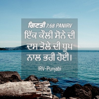Picture 04 - ਗਿਣਤੀ 7:68 PANIRV - ਇੱਕ ਕੌਲੀ ਸੋਨੇ ਦੀ ਦਸ - Bible Verse Picture