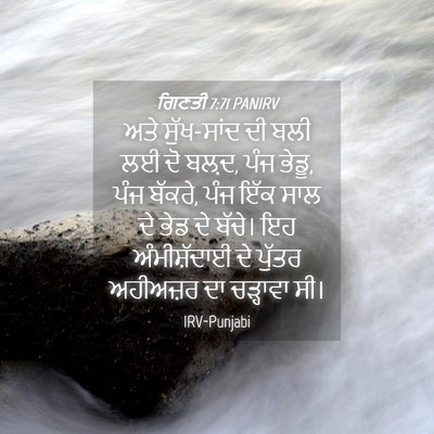 Picture 04 - ਗਿਣਤੀ 7:71 PANIRV - ਅਤੇ ਸੁੱਖ-ਸਾਂਦ ਦੀ - Bible Verse Picture