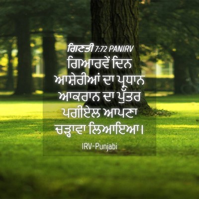 Picture 04 - ਗਿਣਤੀ 7:72 PANIRV - ਗਿਆਰਵੇਂ ਦਿਨ - Bible Verse Picture