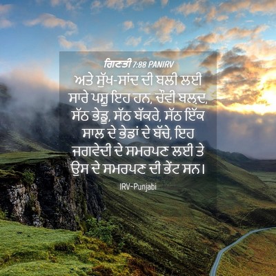 Picture 04 - ਗਿਣਤੀ 7:88 PANIRV - ਅਤੇ ਸੁੱਖ-ਸਾਂਦ ਦੀ - Bible Verse Picture