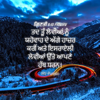 Picture 04 - ਗਿਣਤੀ 8:10 PANIRV - ਤਦ ਤੂੰ ਲੇਵੀਆਂ ਨੂੰ - Bible Verse Picture