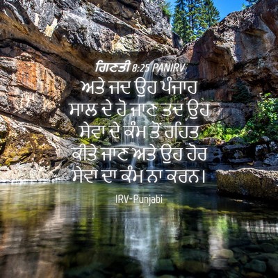 Picture 04 - ਗਿਣਤੀ 8:25 PANIRV - ਅਤੇ ਜਦ ਉਹ ਪੰਜਾਹ ਸਾਲ - Bible Verse Picture