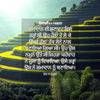 Picture 04 - ਗਿਣਤੀ 8:4 PANIRV - ਸ਼ਮਾਦਾਨ ਦੀ ਬਣਾਵਟ - Bible Verse Picture