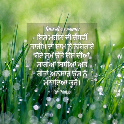 Picture 04 - ਗਿਣਤੀ 9:3 PANIRV - ਇਸੇ ਮਹੀਨੇ ਦੀ - Bible Verse Picture