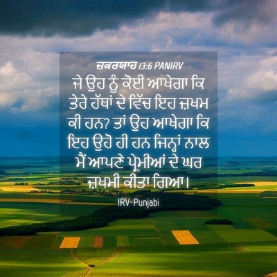 Picture 04 - ਜ਼ਕਰਯਾਹ 13:6 PANIRV - ਜੇ ਉਹ ਨੂੰ ਕੋਈ ਆਖੇਗਾ - Bible Verse Picture