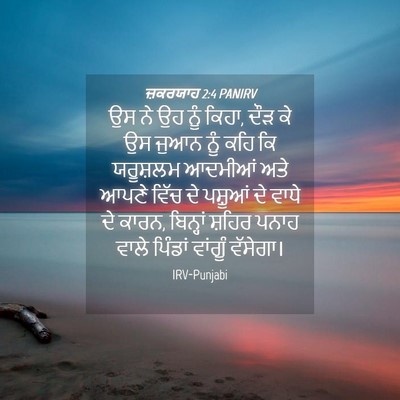 Picture 04 - ਜ਼ਕਰਯਾਹ 2:4 PANIRV - ਉਸ ਨੇ ਉਹ ਨੂੰ ਕਿਹਾ, - Bible Verse Picture