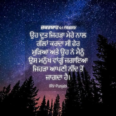 Picture 04 - ਜ਼ਕਰਯਾਹ 4:1 PANIRV - ਉਹ ਦੂਤ ਜਿਹੜਾ ਮੇਰੇ - Bible Verse Picture