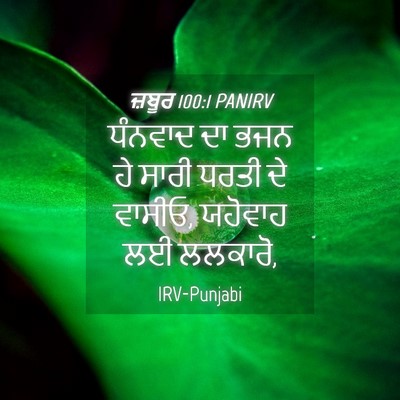Picture 04 - ਜ਼ਬੂਰ 100:1 PANIRV - ਧੰਨਵਾਦ ਦਾ ਭਜਨ ਹੇ - Bible Verse Picture