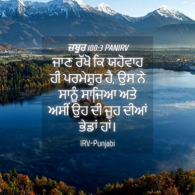 Picture 04 - ਜ਼ਬੂਰ 100:3 PANIRV - ਜਾਣ ਰੱਖੋ ਕਿ ਯਹੋਵਾਹ - Bible Verse Picture